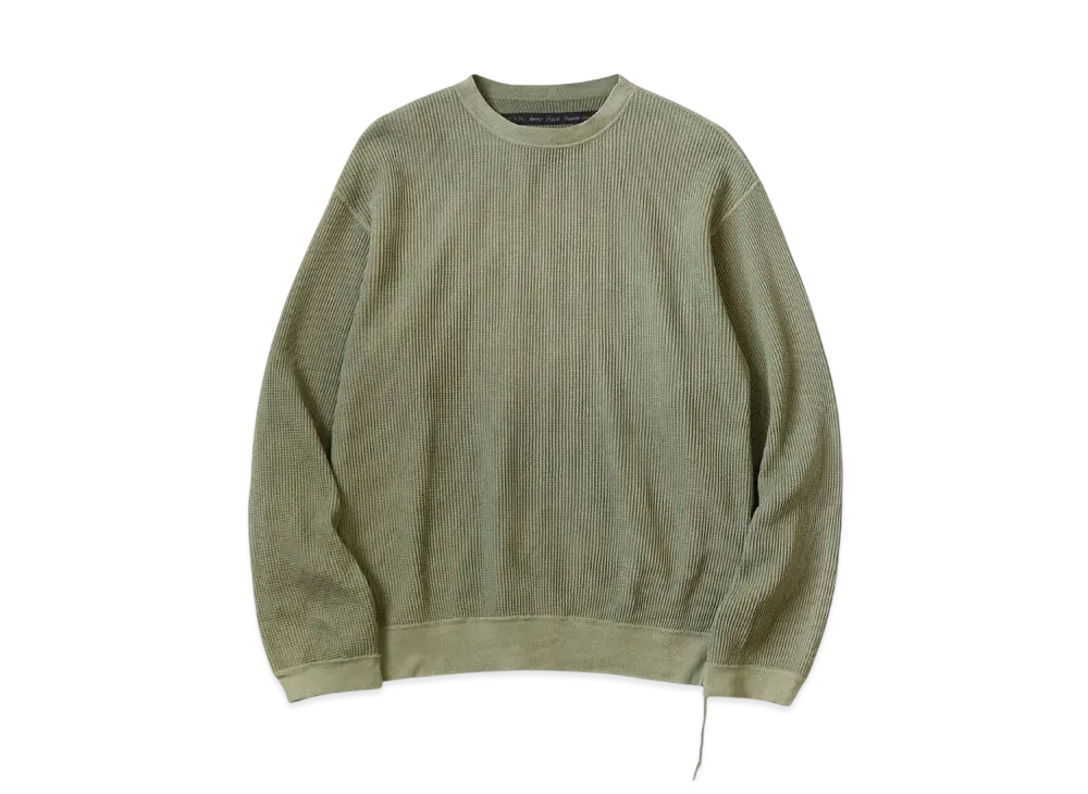 KAPITAL Eco Waffle Big Crew Sweat "Khaki"