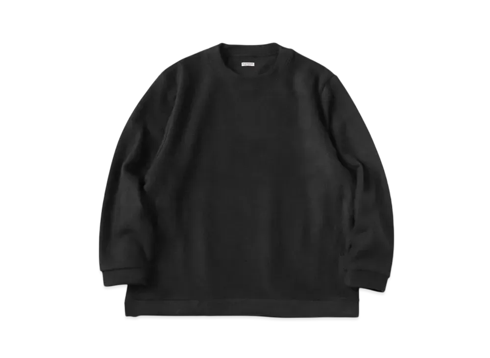 KAPITAL Reverse Fleece Big Crew Sweat "Black"