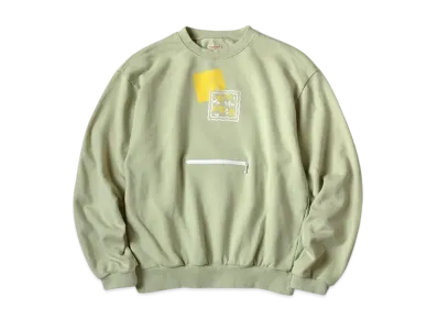 KAPITAL 30/- Fleece Cookie Pocket Crew Sweat "Mint"