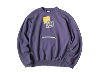 KAPITAL 30/- Fleece Cookie Pocket Crew Sweat "Purple"