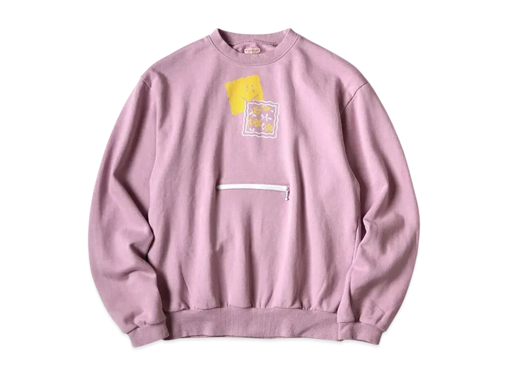KAPITAL 30/- Fleece Cookie Pocket Crew Sweat "Pink"