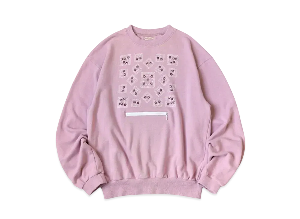 KAPITAL 30/- Fleece Cookie Pocket Crew Sweat "Pink"