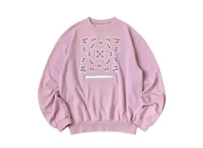 KAPITAL 30/- Fleece Cookie Pocket Crew Sweat "Pink"
