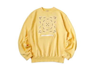 KAPITAL 30/- Fleece Cookie Pocket Crew Sweat "Light Yellow"