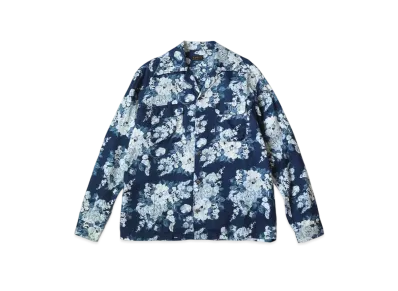 KAPITAL IDG French Cross Linen Champetre Langle Color Open Collar Shirt "Indigo"