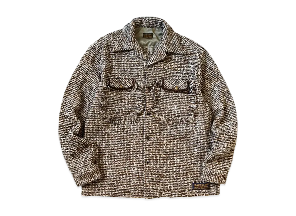 KAPITAL Fancy Tweed Border Shirt "Brown"
