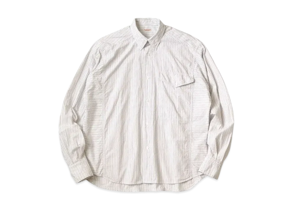 KAPITAL Cotton Stripes Cabin Work Shirt "White"