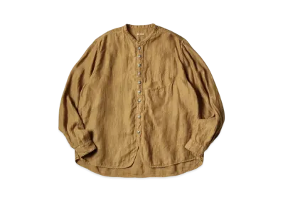 KAPITAL Gauze Linen Herringbone Stand Penny Shirt "Gold"