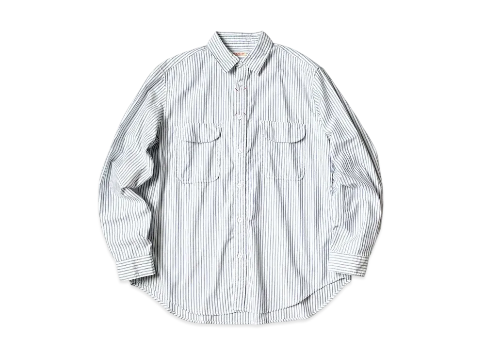 KAPITAL OX Stripe Clip Shirt "Blue"