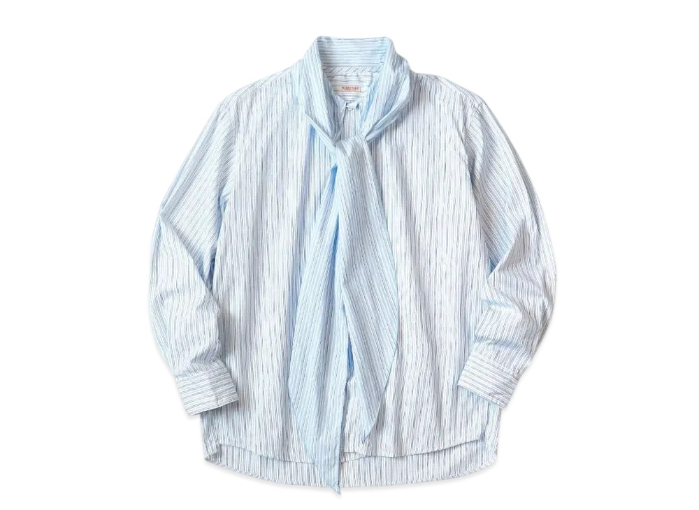 KAPITAL Cotton Stripes Bow Tie Pubs Shirt "Blue"