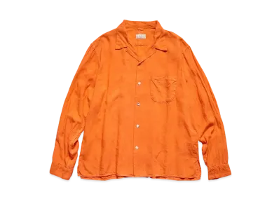 KAPITAL Soft Linen Open Collar Shirt "Orange"
