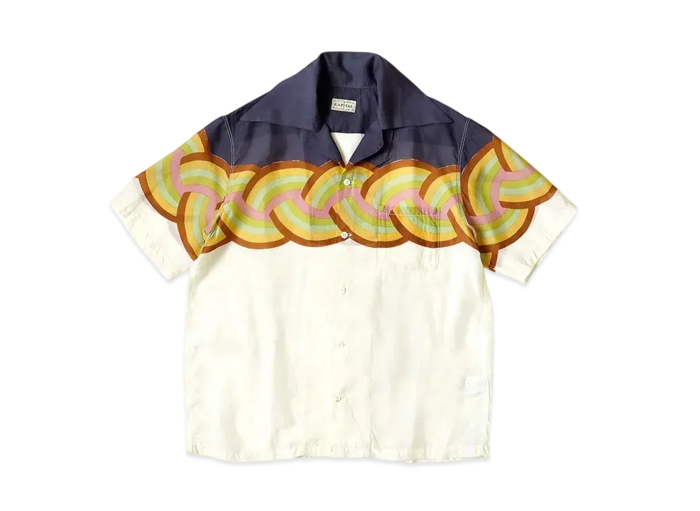 KAPITAL Silk Rayon Rainbow Langle Color Aloha Shirt "Nascon Kinari"