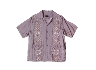 KAPITAL Silk Rayon Habananaja Langle Color Cuba Shirt "Light Purple"