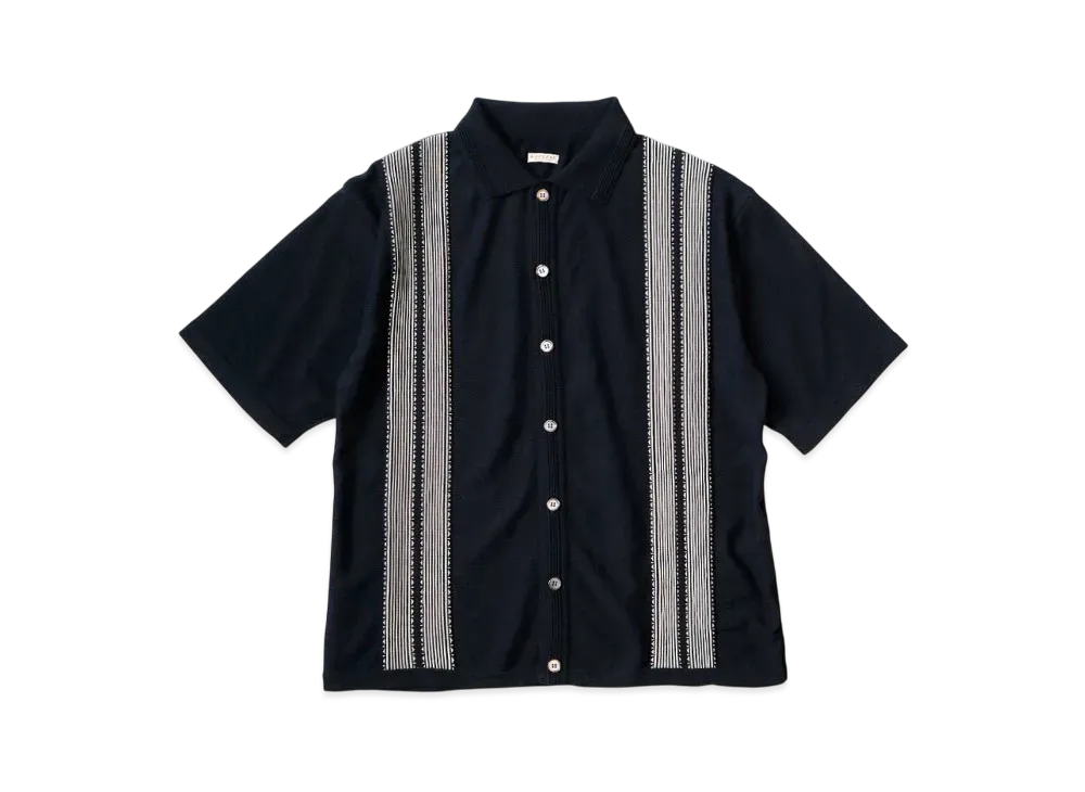 KAPITAL 14G Cotton Knit Tennessee Aloha Shirt "Black"