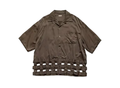 KAPITAL Cotton Satin Wind Pen Aloha Shirt "Brown"