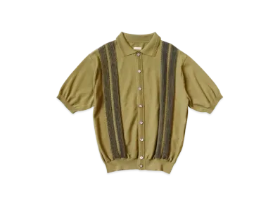 KAPITAL 14G Cotton Knit Oyster Aloha Polo "Olive Khaki"