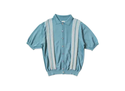KAPITAL 14G Cotton Knit Oyster Aloha Polo "Turquoise"