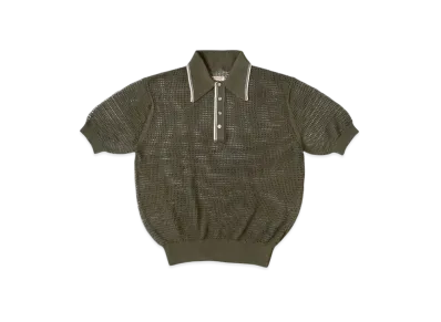 KAPITAL 12G Mesh Knit Carol Polo "Khaki"