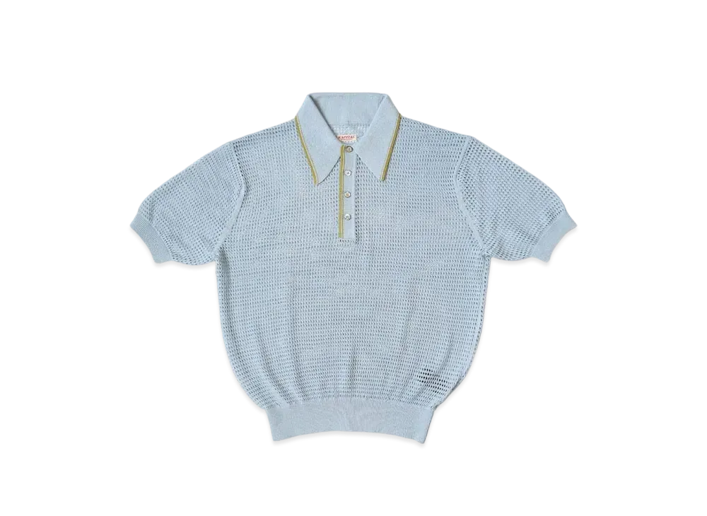 KAPITAL 12G Mesh Knit Carol Polo "Sax"