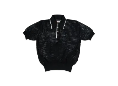 KAPITAL 12G Mesh Knit Carol Polo "Black"