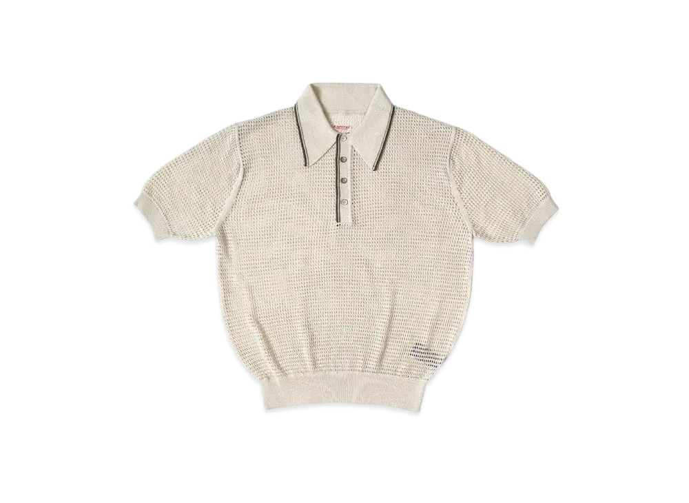 KAPITAL 12G Mesh Knit Carol Polo "Beige"
