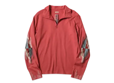 KAPITAL Ortega Half Zip Long Tee "Red"