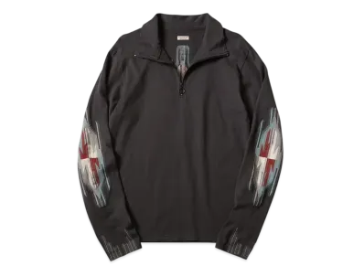 KAPITAL Ortega Half Zip Long Tee "Charcoal"