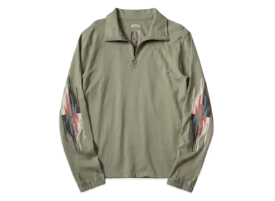 KAPITAL Ortega Half Zip Long Tee "Green"