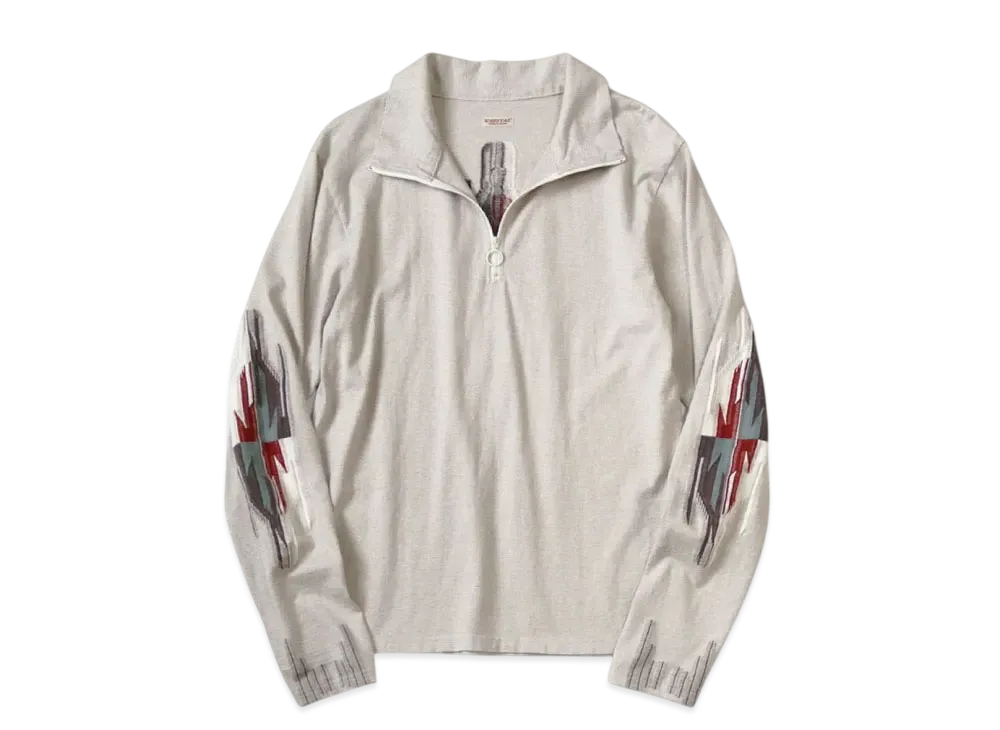 KAPITAL Ortega Half Zip Long Tee "Kinari"