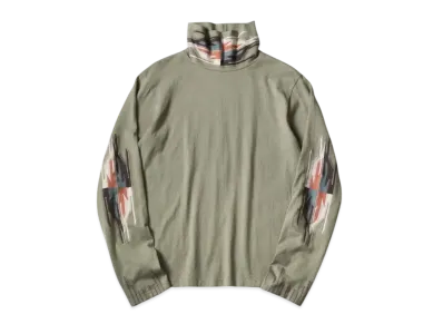 KAPITAL Ortega High Neck Long Tee "Green"
