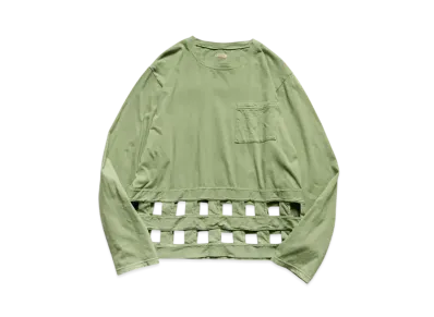 KAPITAL 20/- Wind Pen Long Tee "Light Green"