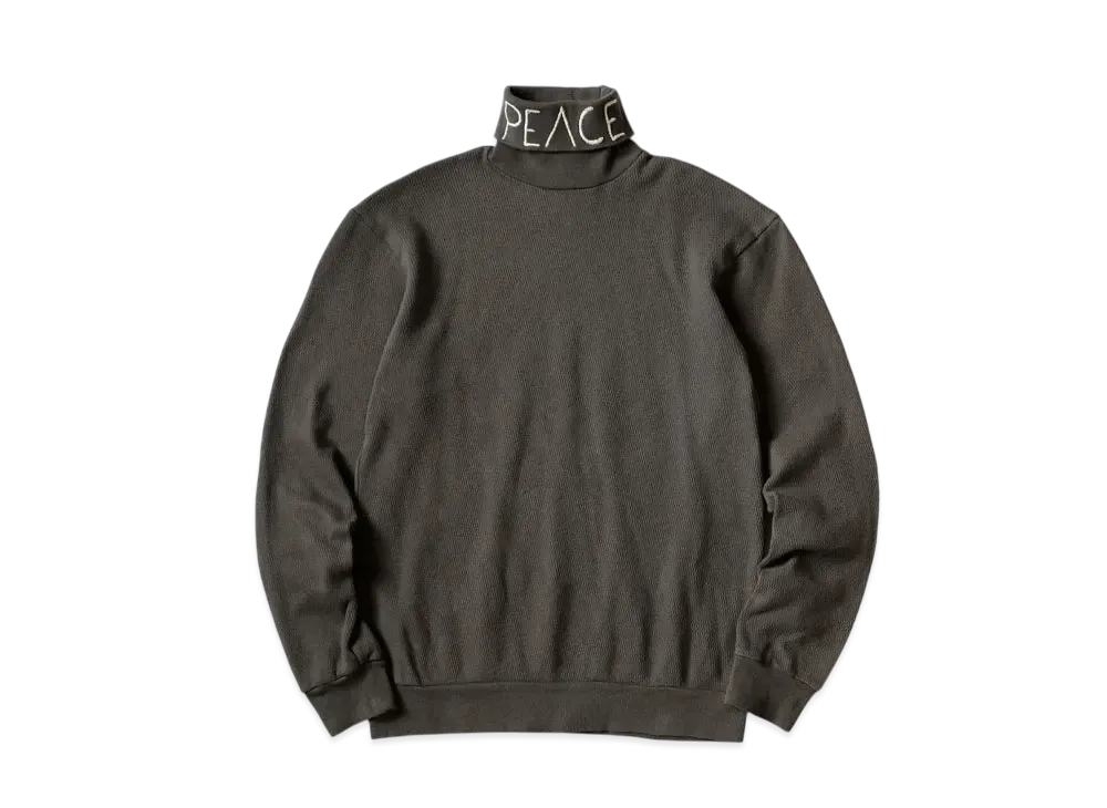 KAPITAL Waffle High Neck Long Tee "Charcoal"
