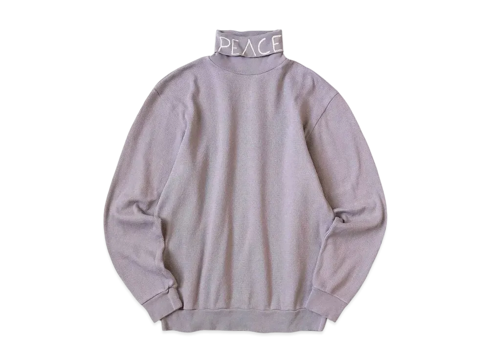 KAPITAL Waffle High Neck Long Tee "Light Purple"