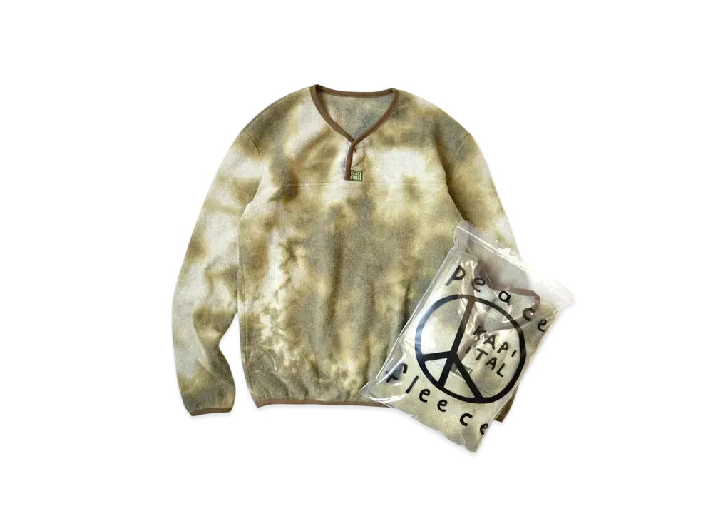 KAPITAL Reverse Fleece Tie Dye Pack Long Tee "Yellow Khaki"
