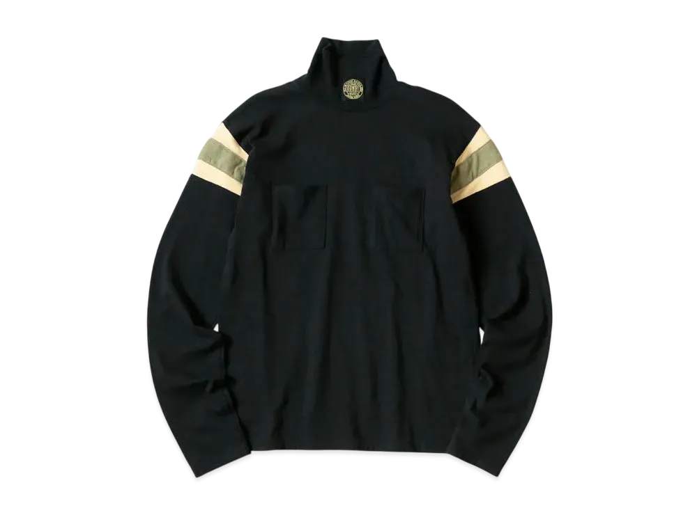 KAPITAL 20/- Hard Ball High Neck Poke Long Tee "Black"