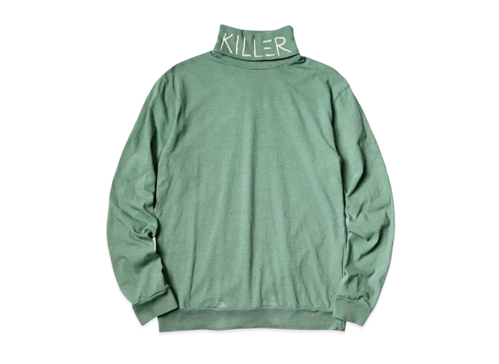 KAPITAL 18.5/- High Neck Long Tee "Light Green"