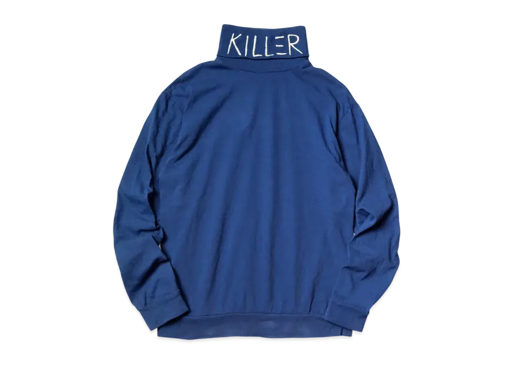 KAPITAL 18.5/- High Neck Long Tee "Cobalt Blue"