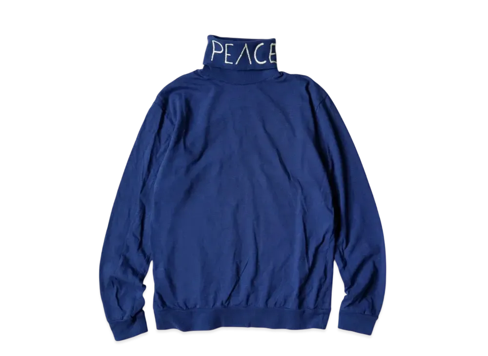 KAPITAL 18.5/- High Neck Long Tee "Cobalt Blue"