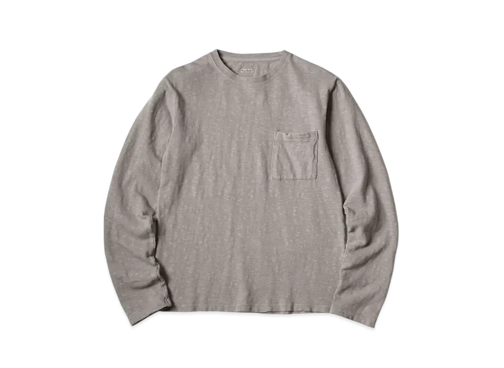 KAPITAL Amuse Knit Poke Long Tee "Ice Grey"