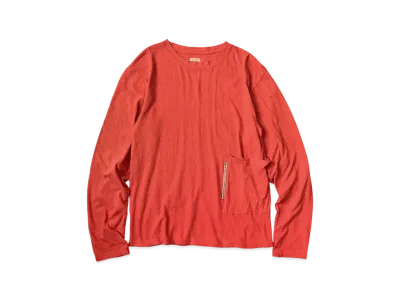 KAPITAL Gauze Biscuit Pocket Long Tee "Red"