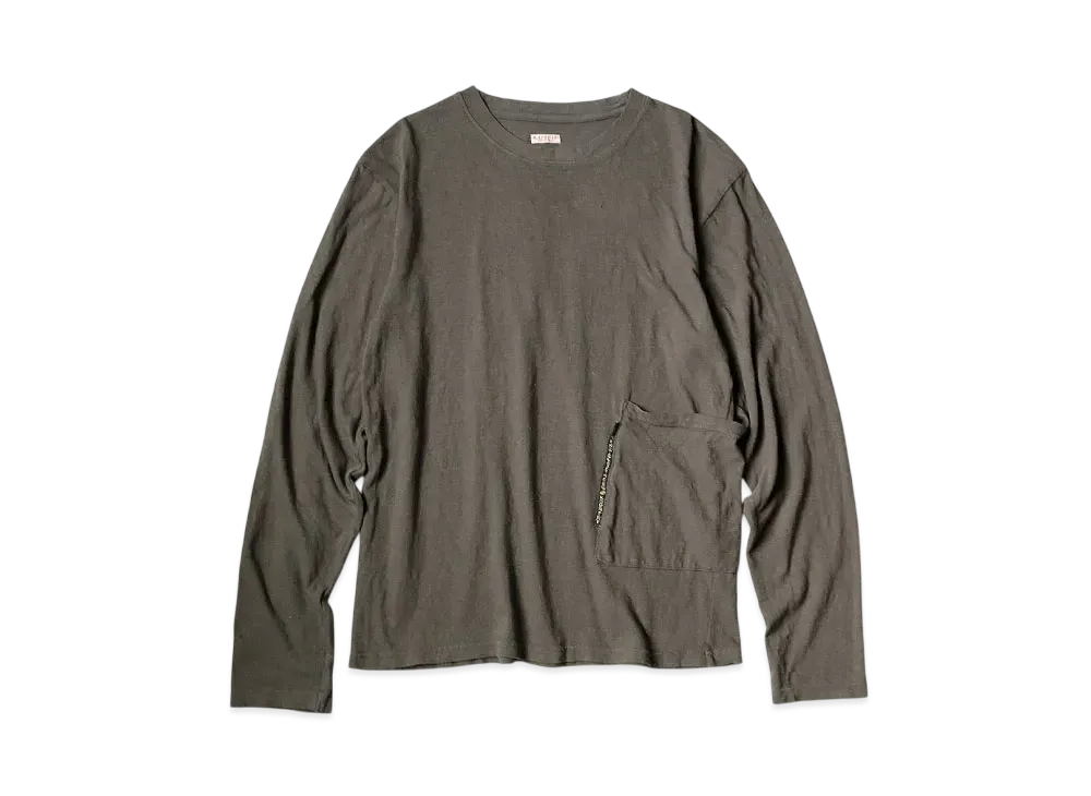 KAPITAL Gauze Biscuit Pocket Long Tee "Charcoal"