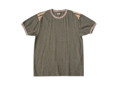 KAPITAL Heathered Sheeting Florida Ringer Tee "Khaki"