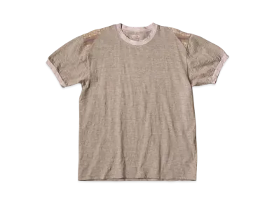 KAPITAL Heathered Sheeting Florida Ringer Tee "Beige"