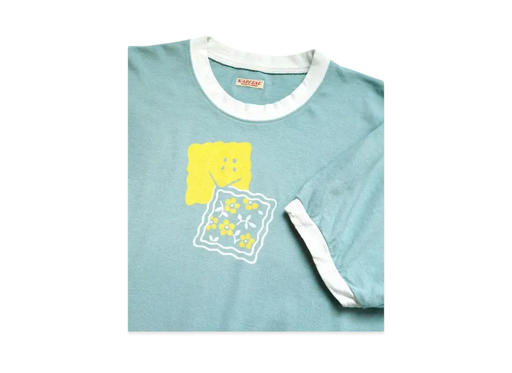 KAPITAL 20/- Ringer Tee "Blue Grey"