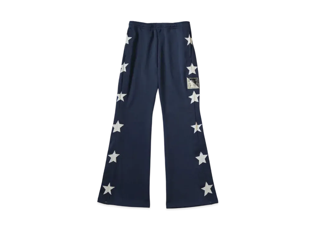 KAPITAL Smooth Jersey Stunt Man Woman Track Pants "Navy"