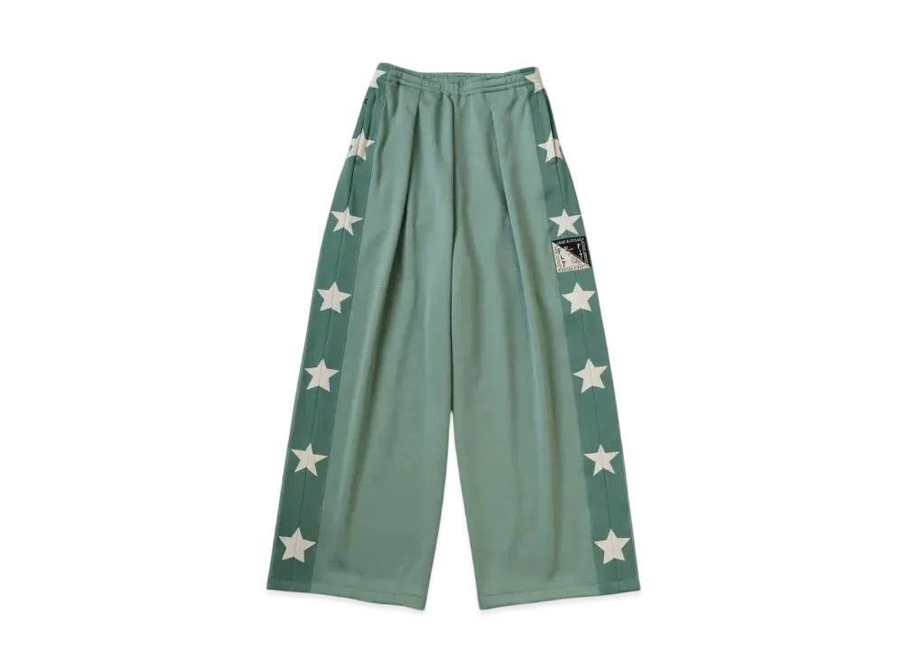 KAPITAL Smooth Jersey Stunt Man Woman Buggy Track Pants "Light Green"
