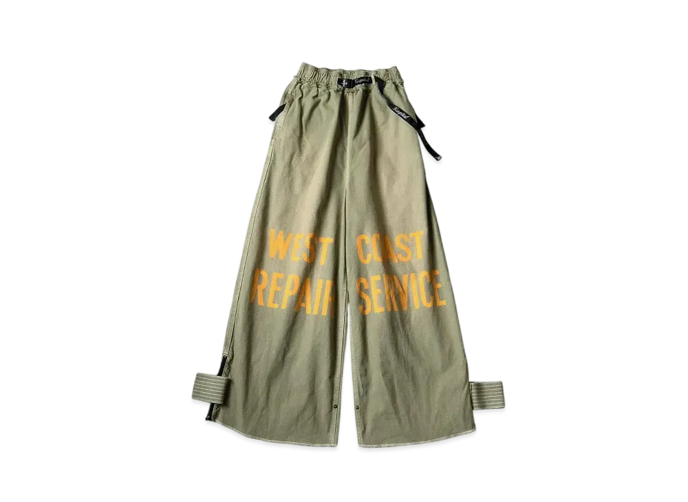 KAPITAL Canvas Waisted Repair Man Track Pants "Khaki"