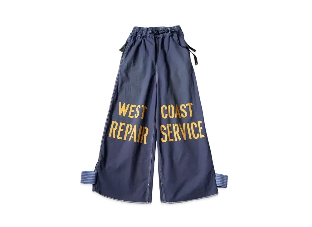 KAPITAL Canvas Waisted Repair Man Track Pants "Navy"