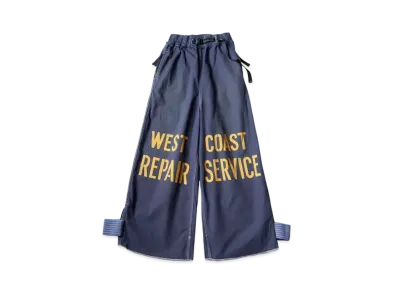 KAPITAL Canvas Waisted Repair Man Track Pants "Navy"