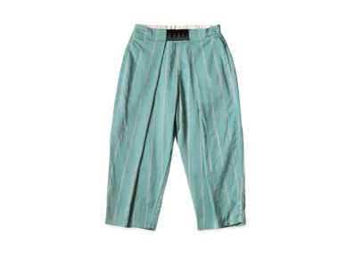 KAPITAL Linen Phillies Stripes Easy Beach Pants "Turquoise"